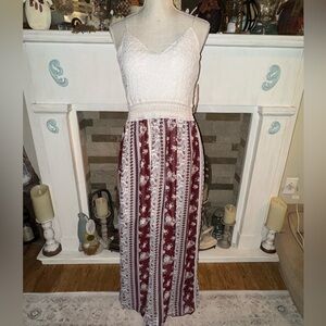 Wishful Park maxi lace/sheer see thru middle dress. Super pretty NWT